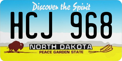 ND license plate HCJ968