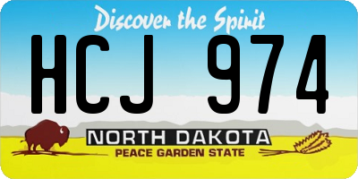 ND license plate HCJ974