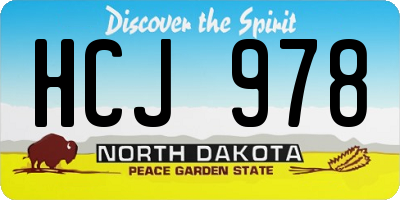 ND license plate HCJ978