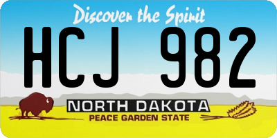 ND license plate HCJ982