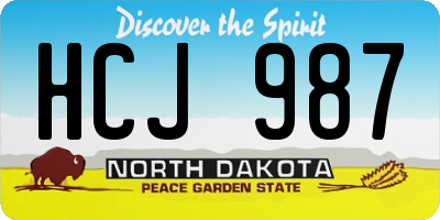 ND license plate HCJ987