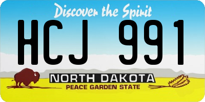 ND license plate HCJ991