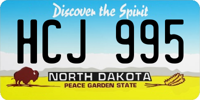 ND license plate HCJ995