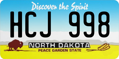 ND license plate HCJ998