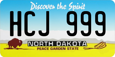 ND license plate HCJ999