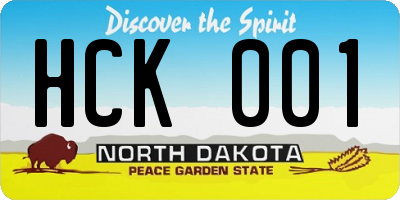 ND license plate HCK001