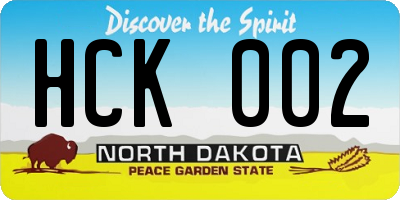 ND license plate HCK002