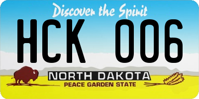 ND license plate HCK006