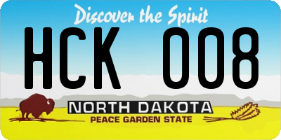 ND license plate HCK008