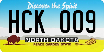 ND license plate HCK009