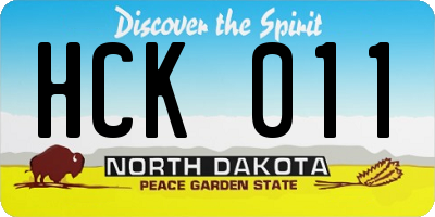 ND license plate HCK011