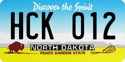 ND license plate HCK012