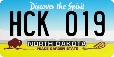 ND license plate HCK019