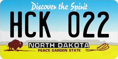 ND license plate HCK022