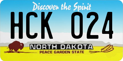 ND license plate HCK024