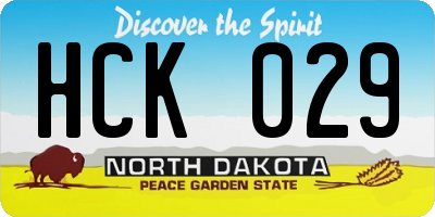 ND license plate HCK029