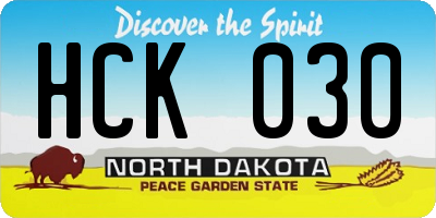 ND license plate HCK030
