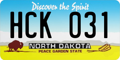 ND license plate HCK031