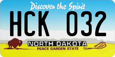 ND license plate HCK032