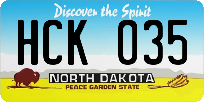 ND license plate HCK035