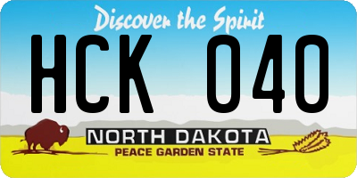 ND license plate HCK040