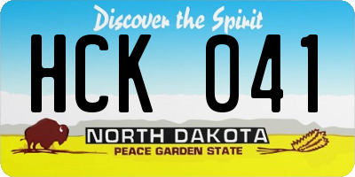 ND license plate HCK041