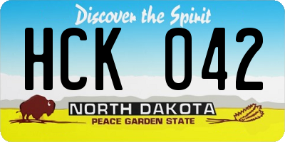 ND license plate HCK042