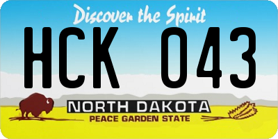 ND license plate HCK043