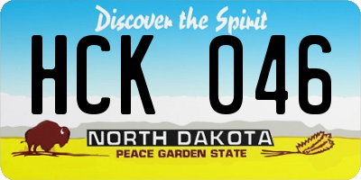 ND license plate HCK046