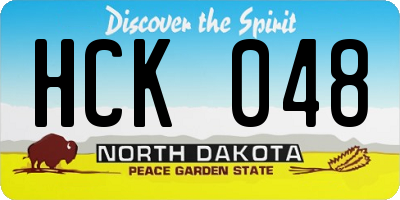 ND license plate HCK048