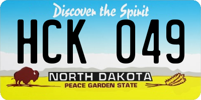 ND license plate HCK049