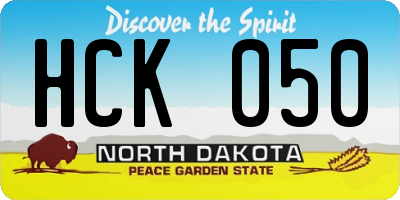 ND license plate HCK050