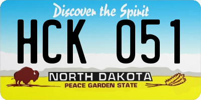 ND license plate HCK051