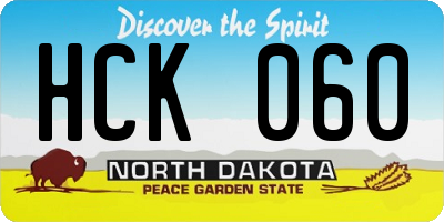 ND license plate HCK060