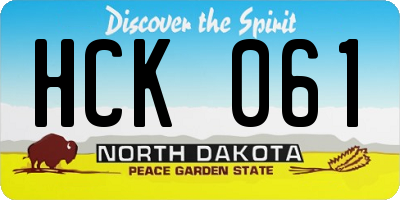 ND license plate HCK061