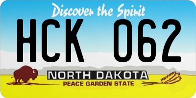 ND license plate HCK062