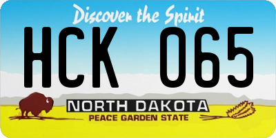 ND license plate HCK065