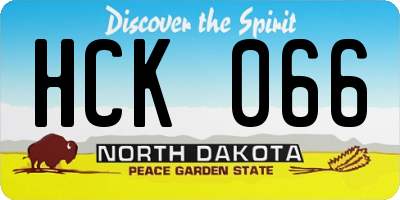 ND license plate HCK066