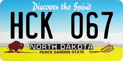 ND license plate HCK067