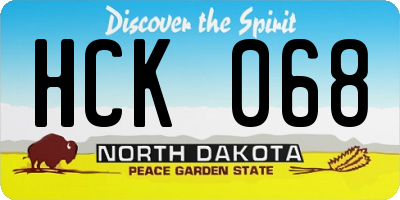 ND license plate HCK068