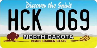 ND license plate HCK069