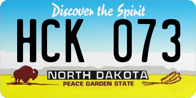 ND license plate HCK073