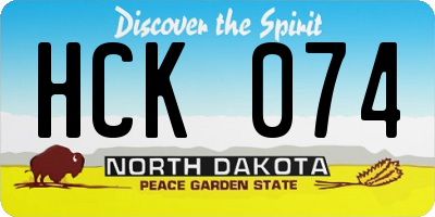 ND license plate HCK074