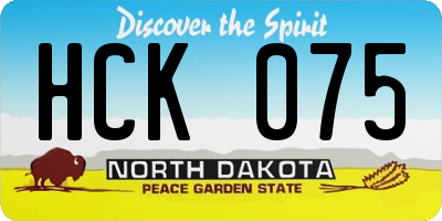 ND license plate HCK075