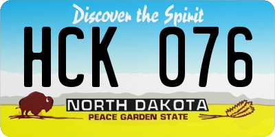 ND license plate HCK076