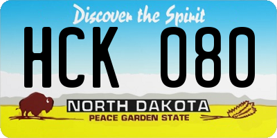 ND license plate HCK080