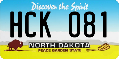 ND license plate HCK081