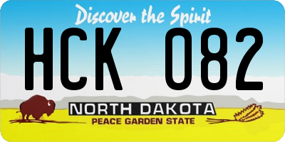 ND license plate HCK082