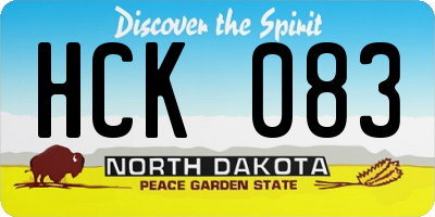 ND license plate HCK083