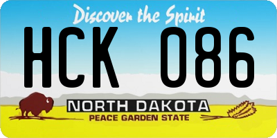 ND license plate HCK086